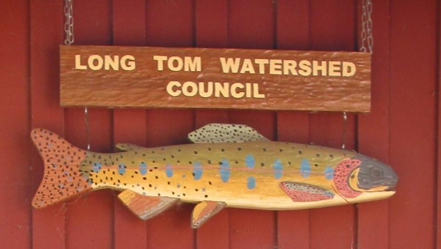 Carved trout sign by Paul Reed